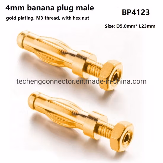 Terminale con presa a banana da 4 mm con connettore pin di contatto in ottone placcato oro personalizzato